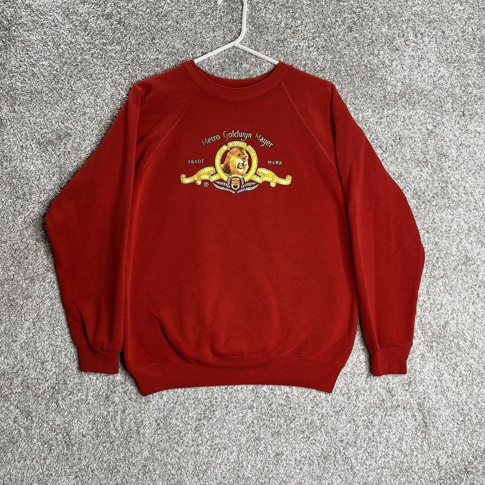 Vintage Metro Goldwyn‎ Mayer Crewneck Sweatshirt Hanes M Red Pullover Promo